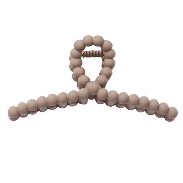 Autumn/Winter Brown Cross Pearl Claw Clip - Simple Large Back-of-Head Updo Clip - Premium Shark Clip_viptrois.com