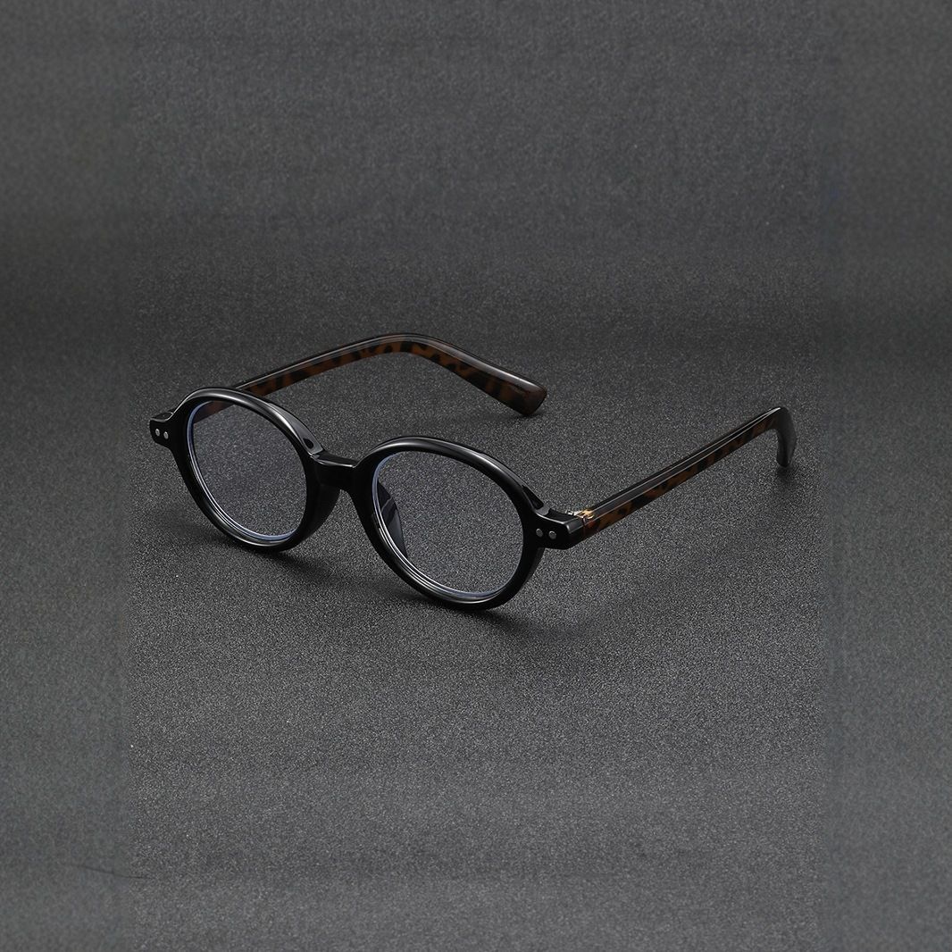 Old Money Style Temperament Oval Small Frame Glasses Plain Face Artifact Small Face Amber Rough Edge Anti Blue Light Reading Glasses T1381_viptrois.com