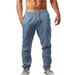 Men's clothing hip hop breathable cotton hemp loose casual sweatpants_viptrois.com