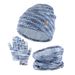 Mother & Kids new winter children's knitted gloves, hats, and scarves three piece set outdoor warm hat three piece set_viptrois.com