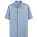 Men's Clothing Men's Short Sleeved Summer Solid Color Light Mature Style Men's Clothing Sense Drape Five Point Sleeve Shirt Jacket_viptrois.com