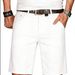 Men's White Denim Shorts Simple Stylish Business-Like Summer Wear_viptrois.com