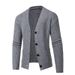 Loom Cross-Border Autumn Winter European And American Simple Solid Color Knitwear Trendy Plus Size Men's Cardigan_viptrois.com