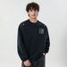 Ethnic Style Contrast Color Embroidered Heavyweight Crewneck Sweatshirt Men's Autumn Fashion Loose Fit Pullover Top_viptrois.com