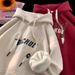 Autumn And Winter Retro Fleece Hoodie, Niche Top, Printed Loose Hoodie For Outerwear_viptrois.com