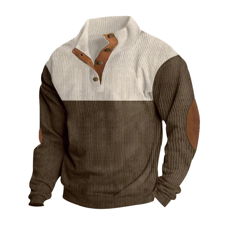 "Men's Henley Neck Pullover – Button-Detail Sportswear (Breathable Cotton, Relaxed Fit)"_viptrois.com