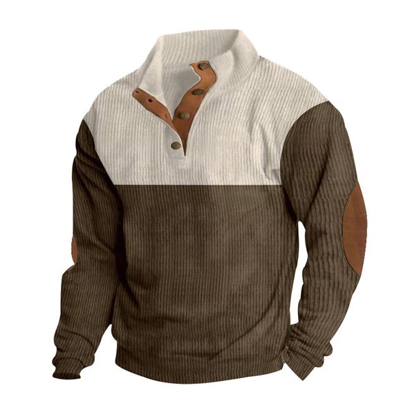 "Men's Henley Neck Pullover – Button-Detail Sportswear (Breathable Cotton, Relaxed Fit)"_viptrois.com