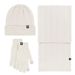 Apparel Accessories new solid color wool warm hat scarf gloves three piece cold proof wool ball plus velvet knitted suit_viptrois.com