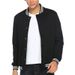 Men's Clothing Vintage American-Style Fleece Baseball Jacket – Thick Polyester Blend, Stand Collar, Ribbed Hem (Navy, Black, Red) – Relaxed Fit_viptrois.com