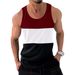 Men's Vest Stitching Contrast Color Sports Fitness Loose Running Vest_viptrois.com