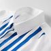 Men's Blue Striped Patchwork Short Sleeve Shirt – Slim Fit Casual Summer Top With Trendy Contrast Design_viptrois.com