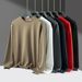 Pure Pure Solid Color Drop Shoulder Sweatshirt Men's Pullover Loose Fit Plus Size Autumn Winter Long Sleeve Base Shirt Casual_viptrois.com