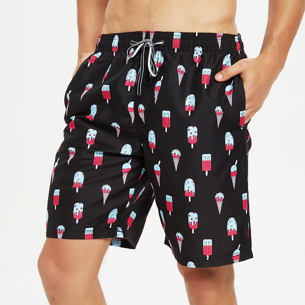 Men And Women, Quick-Dry, Loose Fit, Couple's Five-Point, Plus Size, Floral Trendy Mid-Length Shorts For Beach Vacation_viptrois.com