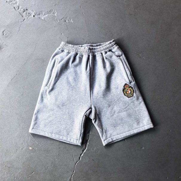 Men's Clothing Street Style Embroidered Badge Royal Grey Half Zip Stand Collar Sweatshirt Trendy Sweatpants Tracksuit_viptrois.com