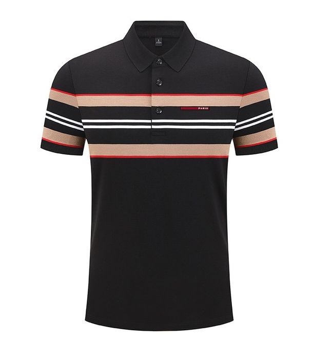 Men's Clothing 984FFF High End Silicone Paris Logo Business Executive Summer Short Sleeved Casual Top With Collared Polo Shirt_viptrois.com