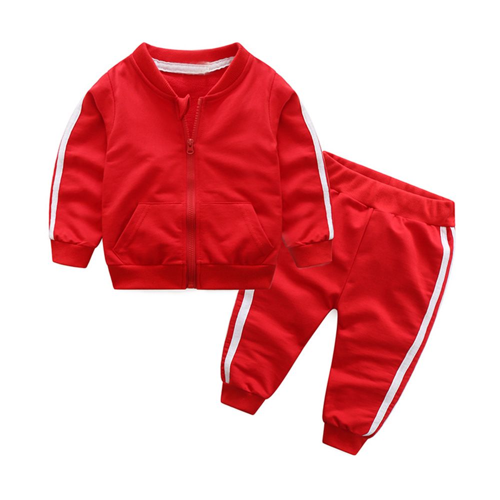 kid's clothing Autumn zipper coat sports hoodie pant two-piece set_viptrois.com