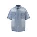 Men's Clothing Washed Old Denim Short Sleeved Jacket Wide Leg Pants Suit Men's Loose Summer Ins Denim Suit_viptrois.com