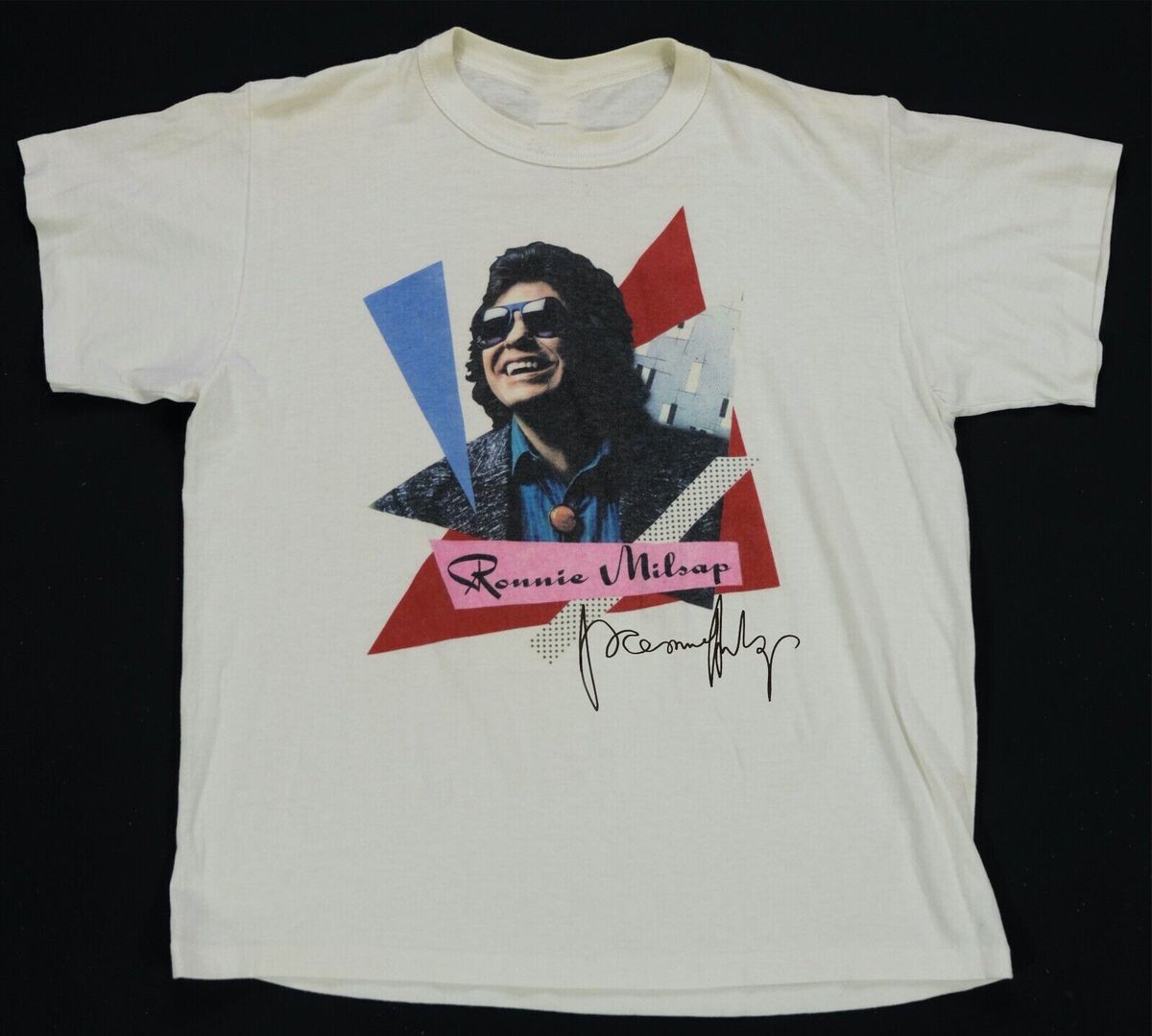 Vtg Ronnie Milsap American Singer Cotton Unisex All Size White Shirt BL156_viptrois.com