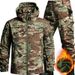 Men's Winter Waterproof Windproof Fleece-Lined Jacket Set For Outdoor Activities - Hiking, Skiing, Fishing & Cycling_viptrois.com