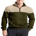2026 Fashion Knitwear Pullovers Sweatshirts Youth/Men Stand Collar Half Zipper Splicing Long Sleeve Casual Slim Sweater_viptrois.com