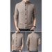Loom Loom Russian Ozone Knitted Cardigan For Men, Half Turtleneck Sweater, Autumn And Winter Jacquard Knitwear, Versatile_viptrois.com