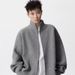 Stand Up Collar Cardigan With Double Zipper Sweater, Men's Autumn And Winter Solid Color Knitted Sweater, Outerwear, And Thread Jacket_viptrois.com