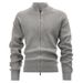 Men's High-Neck Zip-Front Knit Sweater – Winter-Ready Polyester Blend Cardigan For Casual & Business_viptrois.com