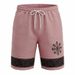 Men's Viking Print Casual Shorts 5 Inch Breathable Summer Beach Relaxed Straight Leg Cut with Pockets Linen-Like Fabric_viptrois.com