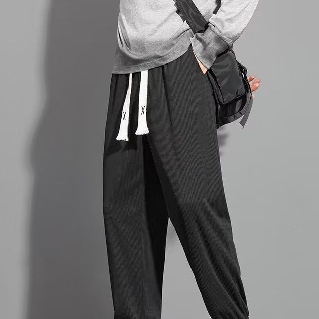 Men's Clothing Wide Leg Straight Pants New Loose Type Large Size Trendy Brand Casual Pants Ice Silk Drape Spot_viptrois.com