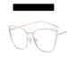 Women's Eyeglasses Metal Cat Eye Glasses Frame New Flat Glasses Plain Anti Blue Light Can Be Matched With Myopia Glasses Frame_viptrois.com