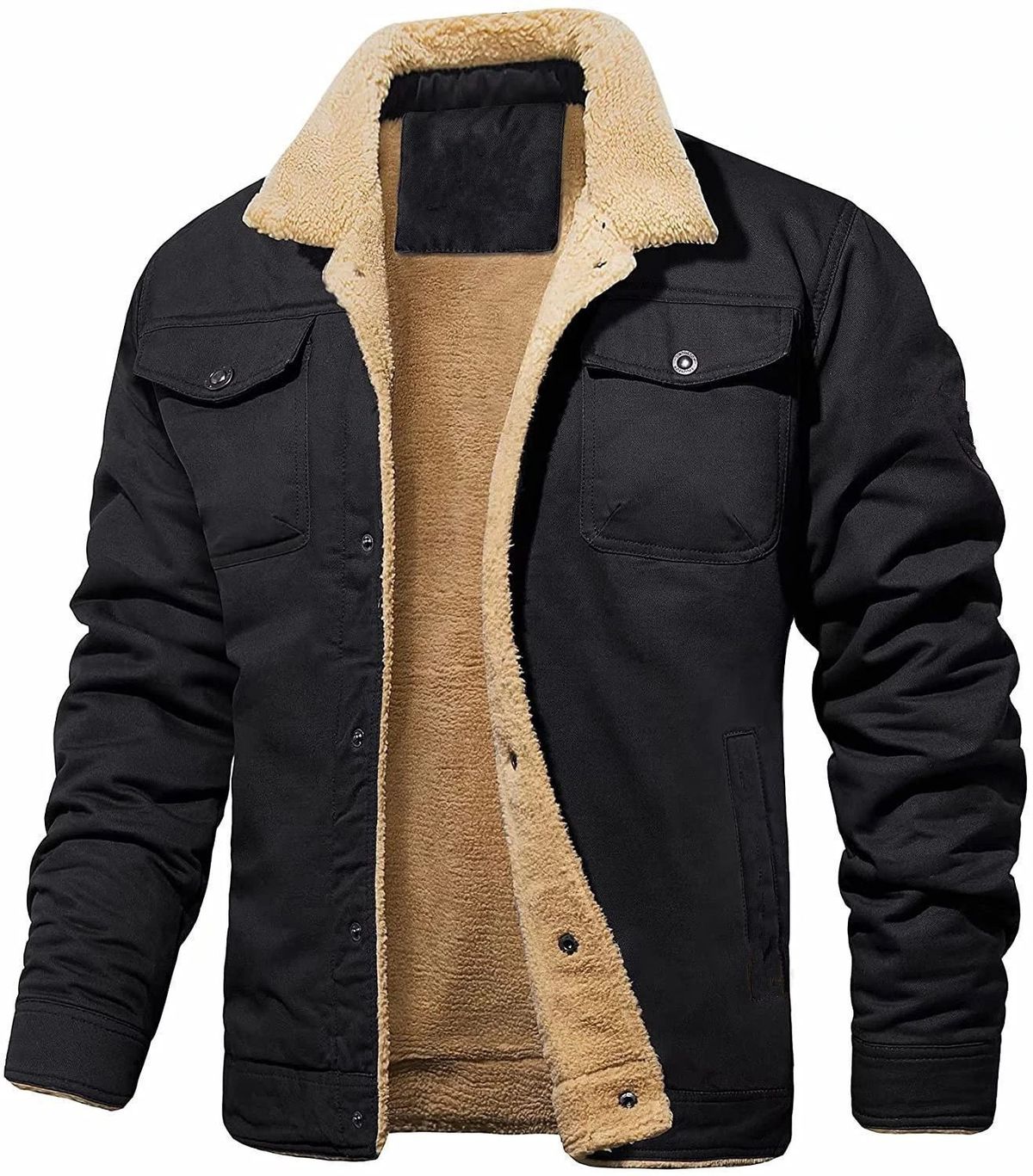 New Men's Autumn And Winter Men's Fleece Cotton Jacket, Workwear Casual Jacket, Men's Coat_viptrois.com