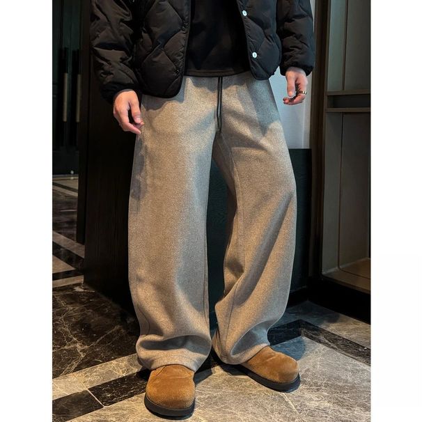 Autumn Winter New High-Quality Casual Chic Sweatpants Simple Fashion Draped Relaxed Lazy Loose Men's Long Pants_viptrois.com