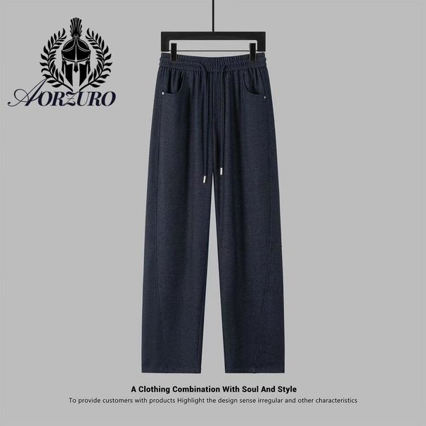Men's Straight-Leg Jeans - Retro Stretch Denim Pants With Adjustable Drawstring Waist (Black/Blue/Gray) - Casual Streetwear For Youth_viptrois.com