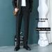 Men's Casual Long Trousers Straight Leg Black Suit Pants High End Minimalist Style Dress Pants for Spring And Autumn_viptrois.com