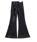 Men's Waxed Coated Flared Jeans - Dark Aesthetic Wide-Leg Denim Pants With Draped Hem & Detachable Straps_viptrois.com