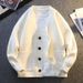Men's Clothing Men's Autumn Casual Knit Cardigan Sweater - Soft Long Sleeve Open Front Coat, Loose Fit, Ribbed Cuff & Collar, Machine Washable_viptrois.com