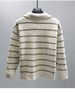 Retro Color-Block Polo Knit Sweater – Contrast Stripe Mock Layering For Men (S-XXL, 90s Hong Kong Revival)_viptrois.com