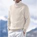Men's High Neck Thermal Knit Sweater – Breathable, Anti-Bacterial, Long Sleeve Loose Fit Pullover For Winter (M/L/XL/XXL/XXXL, 10 Colors)_viptrois.com