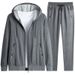Men's Clothing Autumn New Style Sweater Hooded Casual Sports Suit Straight Long Trousers Cardigan Jacket Loose Men's Two Piece Suit_viptrois.com