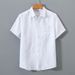 Men's Clothing Retro Casual Thin Short Sleeve Loose Cotton And Linen Shirt_viptrois.com