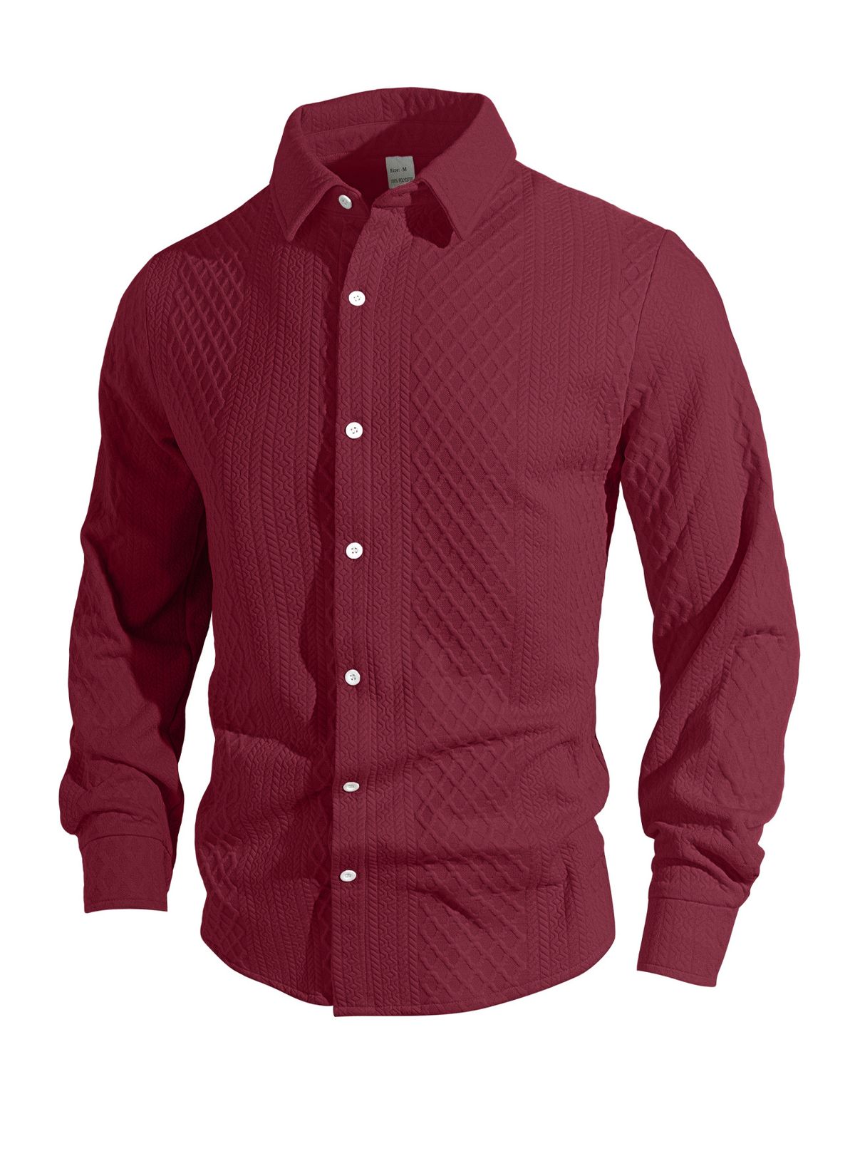 Men's Clothing European And AmericanKnitted Flower Single Breasted Casual Sports Business Jacket Men's Lapel Long Sleeved Shirt_viptrois.com