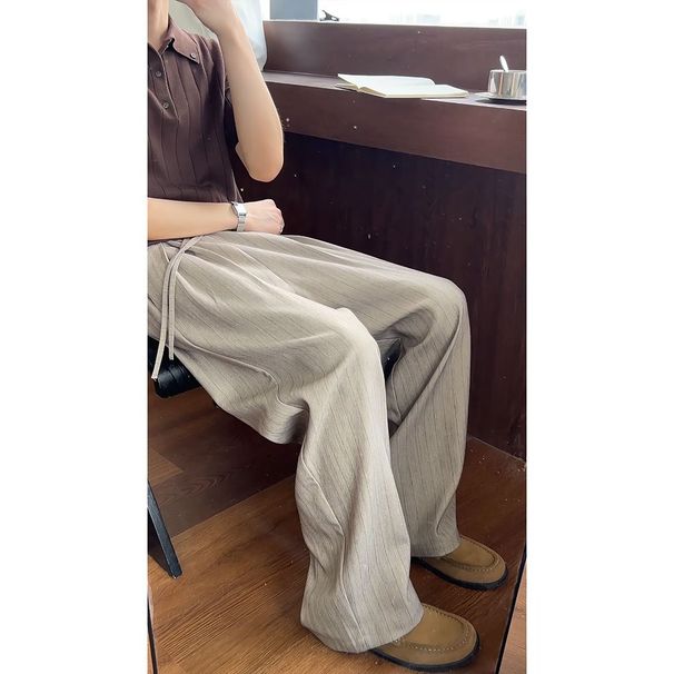 Old Money Wind Striped Suit Pants Men's Autumn Lazy Loose Feeling Wide Leg Yamamoto Pants Cleanfit Drape Casual Pants_viptrois.com