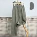 Men's Clothing Pure Linen Men's Trousers Summer Thin Full Linen Trousers Men's Casual Trousers Loose Straight Drape Wide Leg Trousers_viptrois.com