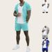 Men's Breathable Mesh Sportswear Set - Quick-Dry Short Sleeve T-Shirt & Beach Shorts (S-XXXL, 5 Colors)_viptrois.com