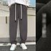 Men's Fleece-Lined Casual Pants - Relaxed Fit Straight Leg Joggers With Pockets, Soft & Warm Winter Trousers For Everyday Wear_viptrois.com