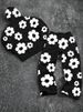 Men's Clothing Men's Summer Black And White Floral Print Shorts, Trendy And Stylish Casual Sports Pants, New Arrival For Spring And Summer._viptrois.com