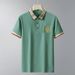 Men's Clothing New Summer Men's Fashion Casual Short Sleeved T Shirt Youth Retro Printed Lapel Ice Silk T Shirt For Men V802_viptrois.com