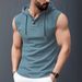 Men's Clothing Summer Vest Hooded Casual Sleeveless T Shirt_viptrois.com