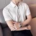 Men's Clothing Lapel Short Sleeved Men's Casual Short Sleeve Shirt Slim Fit Summer T-Shirt Breathable Linen Blend Comfortable Striped Design_viptrois.com