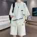 Summer Ice Silk Set For Boys Teenagers Students National Trend Short Sleeve Shorts Loose Matching Outfit Trendy_viptrois.com
